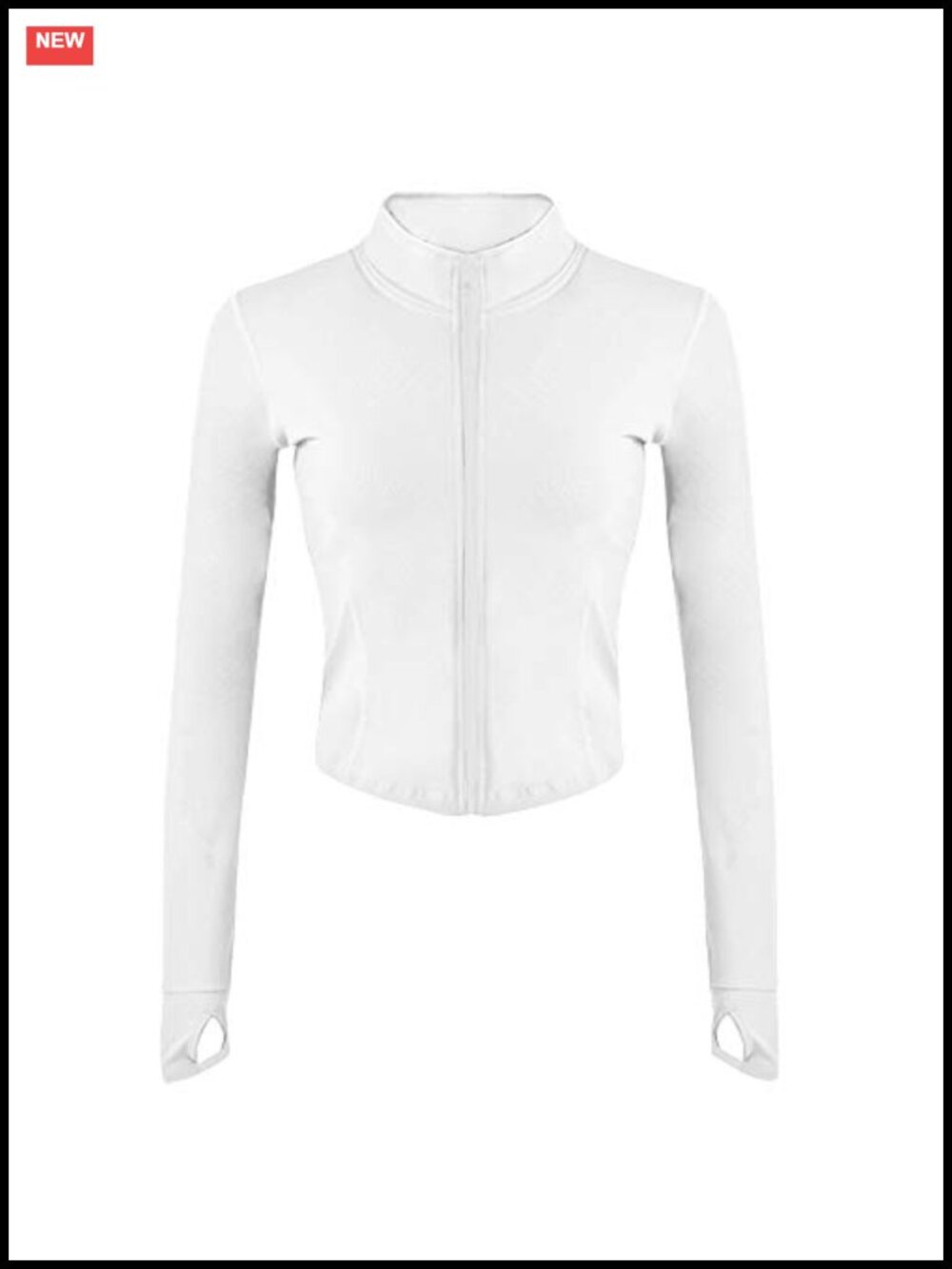 Cropped Zip Up Athletic Track Jacket Lightweight Slim Fit Thumb Hole Casual Run